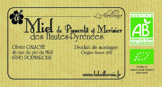 Miel de pissenlit et merisier - bio